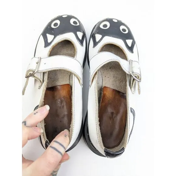 Treadair Women’s Cat Shoes Size 8 England Black And White Mary Jane