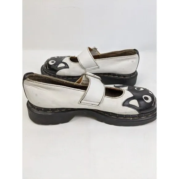 Treadair Women’s Cat Shoes Size 8 England Black And White Mary Jane