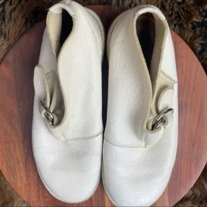 Trippen White leather Side Strap Ankle Maccasan
