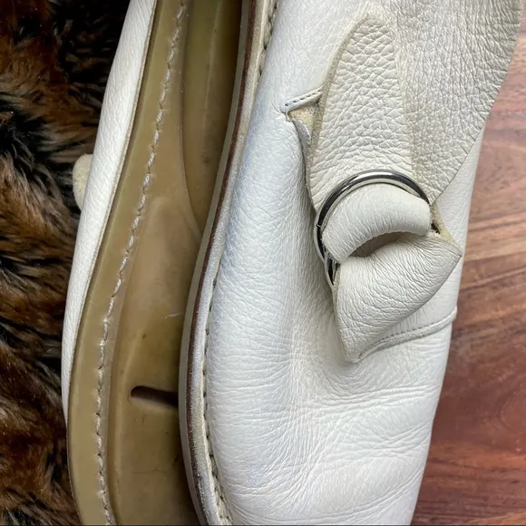 Trippen White leather Side Strap Ankle Maccasan