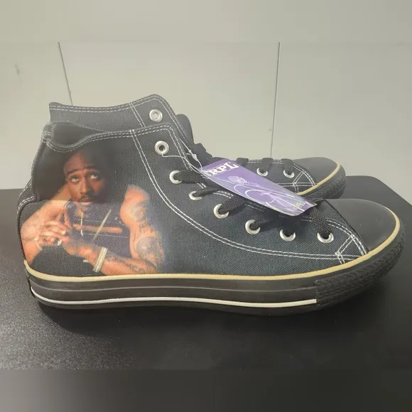 TRPL HIP HOP Tupac Shakur Print Men’s Size 12 Shoes W 13.5