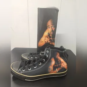 TRPL HIP HOP Tupac Shakur Print Men’s Size 12 Shoes W 13.5