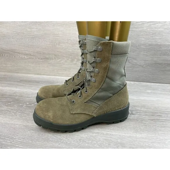 UFCW Mondo PT 8430 Men's 6R Green Leather Hot Weather Steel Toe Combat Duty Boo