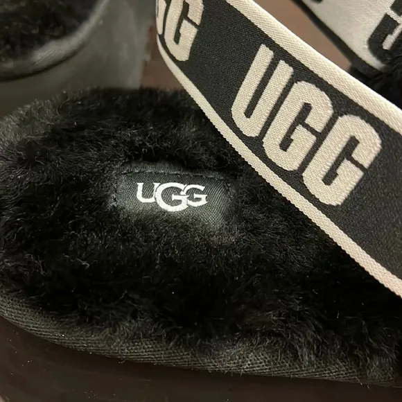 Ugg Australia Disco slides sandals shoes black new 1112258 Women’s size 7