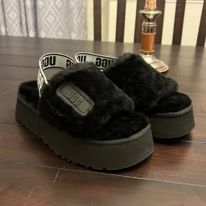 Ugg Australia Disco slides sandals shoes black new 1112258 Women’s size 7