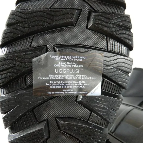 UGG Raincloud Lace Rain Snow BOOTS Size 41 10 Black Suede Waterproof NEW $175