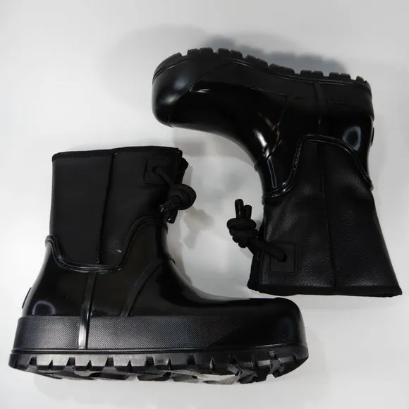 UGG Raincloud Lace Rain Snow BOOTS Size 41 10 Black Suede Waterproof NEW $175