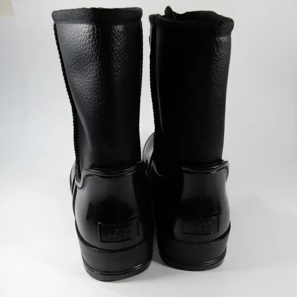 UGG Raincloud Lace Rain Snow BOOTS Size 41 10 Black Suede Waterproof NEW $175
