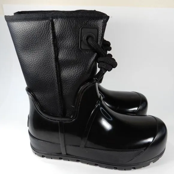 UGG Raincloud Lace Rain Snow BOOTS Size 41 10 Black Suede Waterproof NEW $175