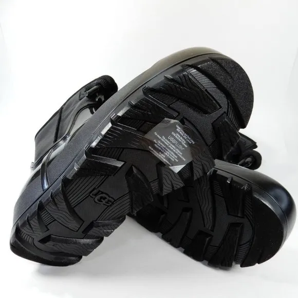 UGG Raincloud Lace Rain Snow BOOTS Size 41 10 Black Suede Waterproof NEW $175