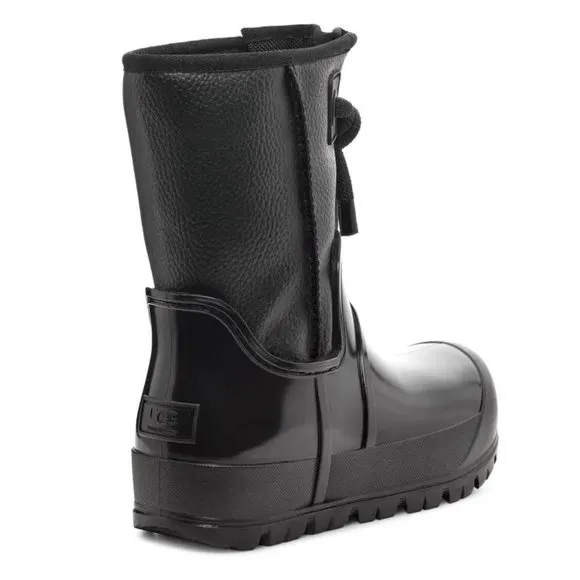 UGG Raincloud Lace Rain Snow BOOTS Size 41 10 Black Suede Waterproof NEW $175