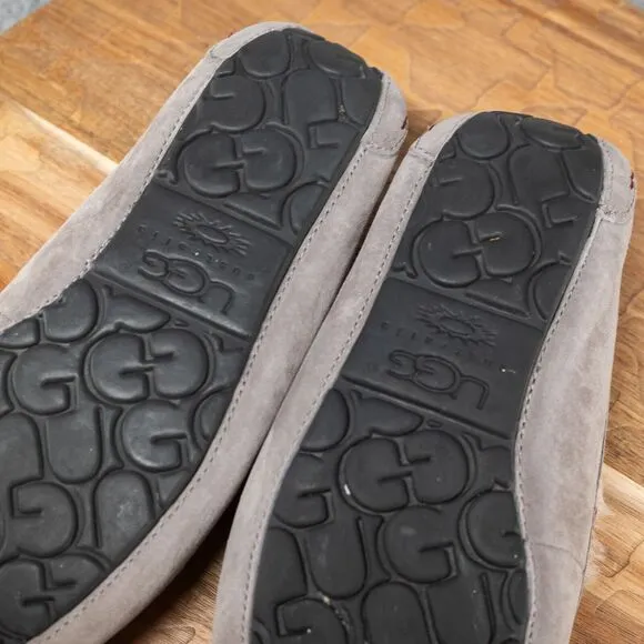 UGG Women’s Ansley Slipper Moc Scuff 1007421 Gray Suede Plaid Black Studs Size 7