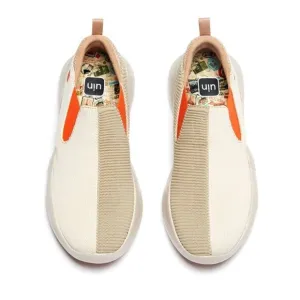UIN Women's Sneakers Lightweight Walking Comfy Shoes (Off-white Brown)New No Box