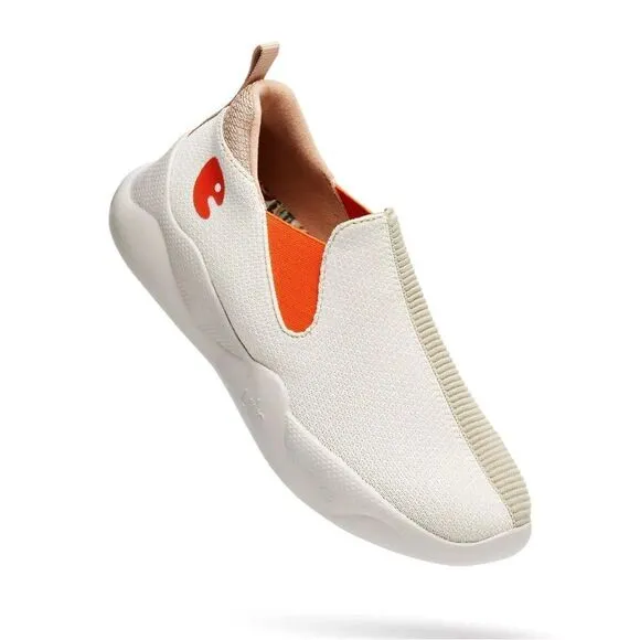 UIN Women's Sneakers Lightweight Walking Comfy Shoes (Off-white Brown)New No Box