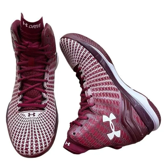 Under Armour Clutchfit Drive 3 Red Burgundy Basketball Athletic Shoes Size 8