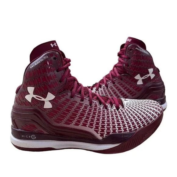 Under Armour Clutchfit Drive 3 Red Burgundy Basketball Athletic Shoes Size 8