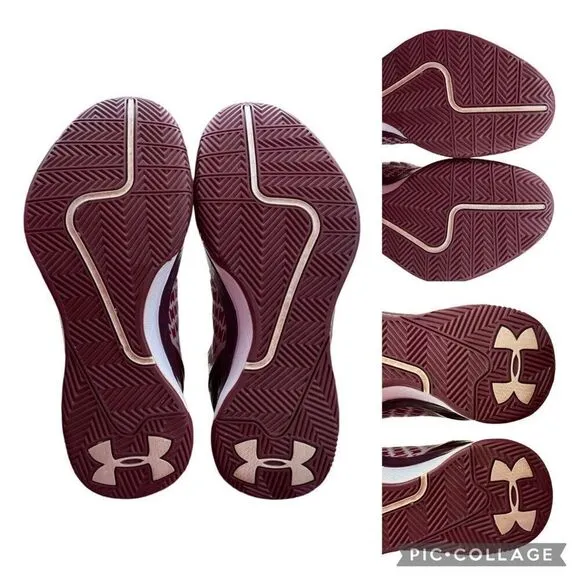 Under Armour Clutchfit Drive 3 Red Burgundy Basketball Athletic Shoes Size 8