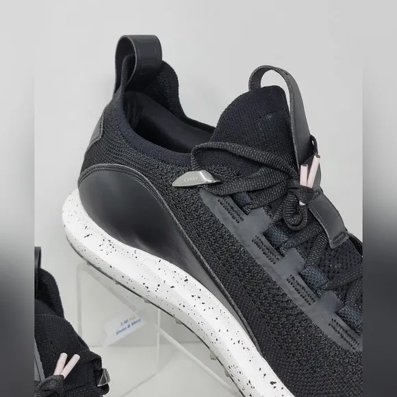 Under Armour Curry 8 Golf SL Tour Shoes 3023734-001 Black White Mens Size 10.5