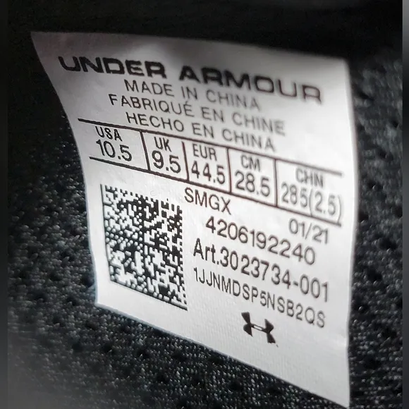 Under Armour Curry 8 Golf SL Tour Shoes 3023734-001 Black White Mens Size 10.5