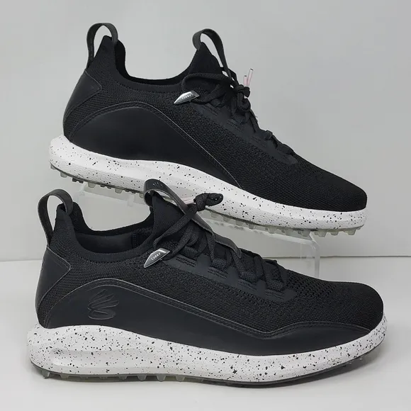 Under Armour Curry 8 Golf SL Tour Shoes 3023734-001 Black White Mens Size 13 New