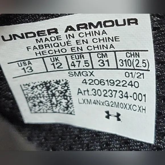 Under Armour Curry 8 Golf SL Tour Shoes 3023734-001 Black White Men's Sz 13 New