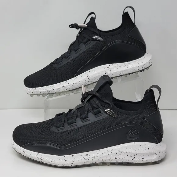 Under Armour Curry 8 Golf SL Tour Shoes 3023734-001 Black White Men's Sz 13 New