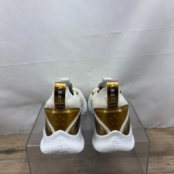 UNDER ARMOUR Curry 8 TB  24K Gold White Basketball Shoes Mens 7.5 Women’s 9