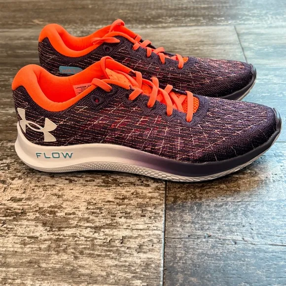 Under Armour Mens Flow Velociti Wind 2 Running Shoes Purple Orange Size 8.5 NEW