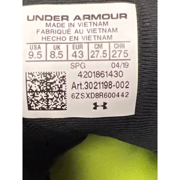 Under Armour Men's Hammer Mid RM Football Cleats Shoes Black 302119002 Size 9.5