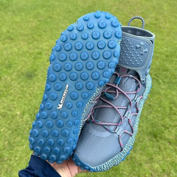 Under Armour Men’s  HOVR Summit Fat Tire Cuff Grey Blue Shoes 3022945-104