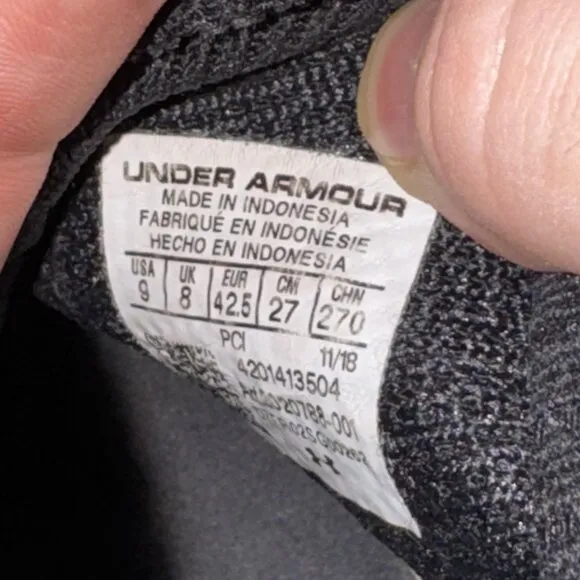 Under Armour Project Rock 1 Black Athletic Basketball Shoes Men’s Size 9