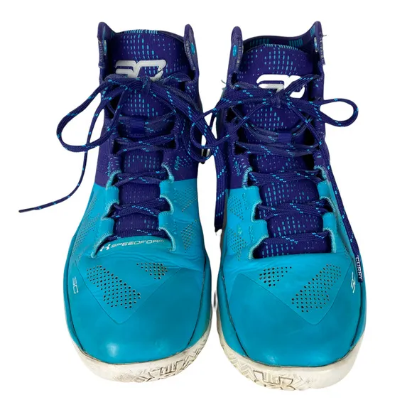 UNDER ARMOUR Size 8.5 Father to Son Curry 2 Teal Shoes Purple Lace Up Sneaker