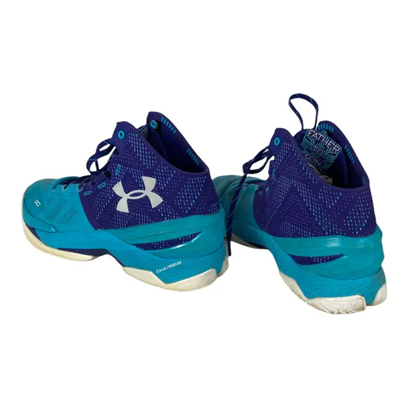 UNDER ARMOUR Size 8.5 Father to Son Curry 2 Teal Shoes Purple Lace Up Sneaker