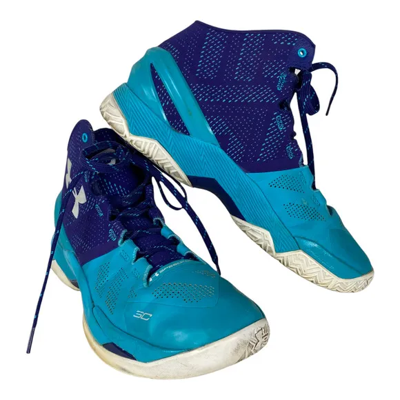 UNDER ARMOUR Size 8.5 Father to Son Curry 2 Teal Shoes Purple Lace Up Sneaker