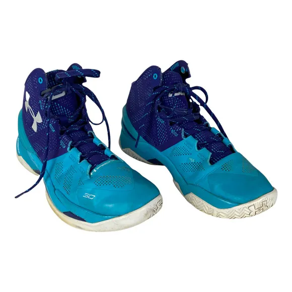 UNDER ARMOUR Size 8.5 Father to Son Curry 2 Teal Shoes Purple Lace Up Sneaker