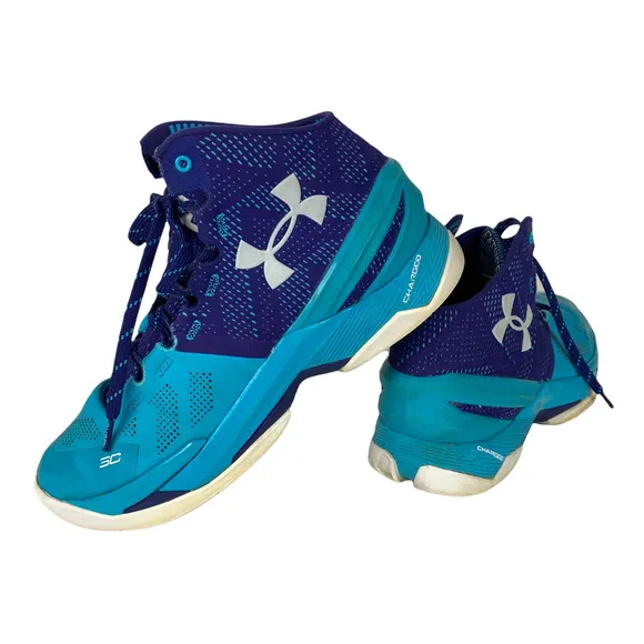 UNDER ARMOUR Size 8.5 Father to Son Curry 2 Teal Shoes Purple Lace Up Sneaker