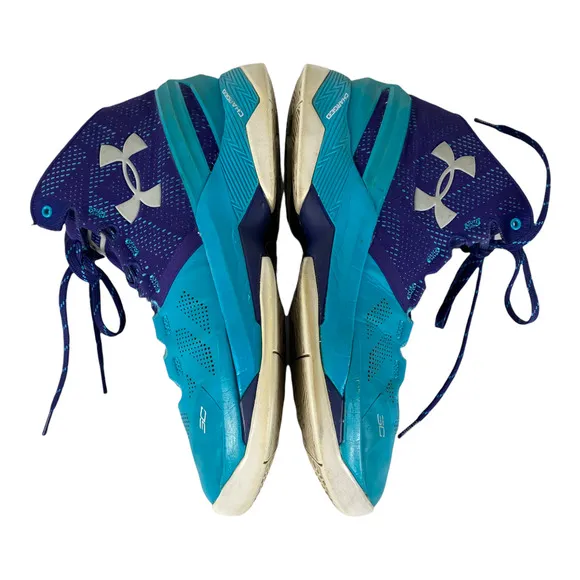 UNDER ARMOUR Size 8.5 Father to Son Curry 2 Teal Shoes Purple Lace Up Sneaker