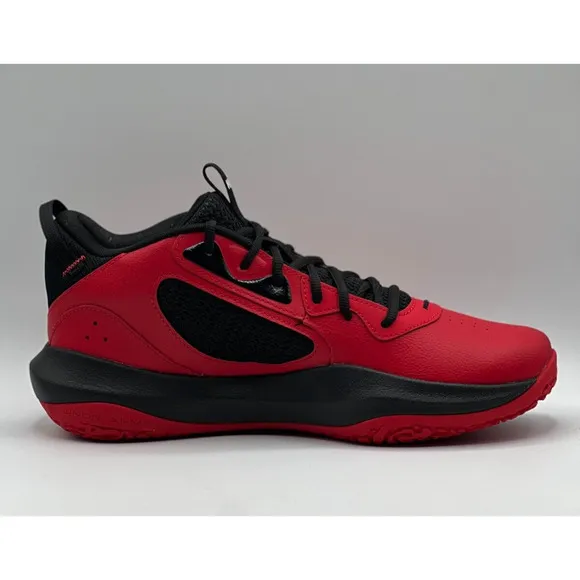 Under Armour Unisex Lockdown 6 Red Black Basketball Shoe