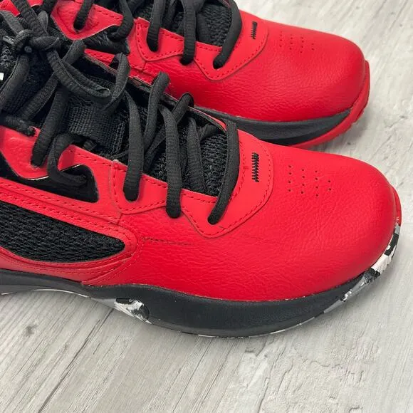 Under Armour Unisex UA GS Lockdown 6 Red Black Lace Up Youth Shoes 6.5