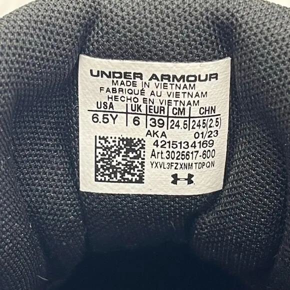 Under Armour Unisex UA GS Lockdown 6 Red Black Lace Up Youth Shoes 6.5