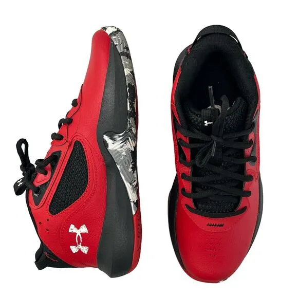 Under Armour Unisex UA GS Lockdown 6 Red Black Lace Up Youth Shoes 6.5