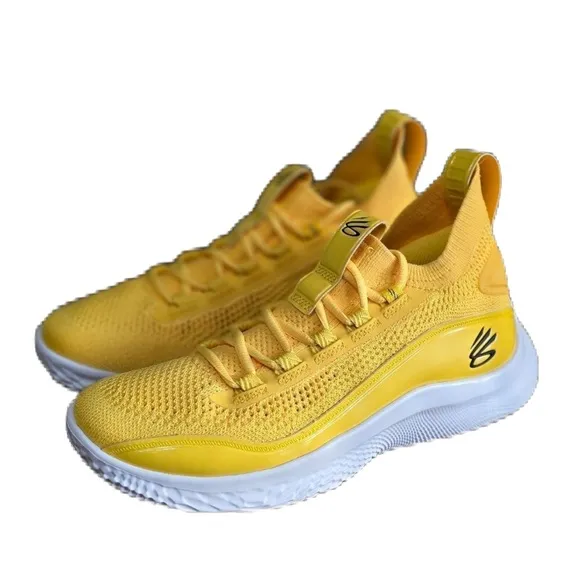 Under Armour Curry 8 Flow Yellow Smooth Butter Basketball Shoes 9.5 3024785-700