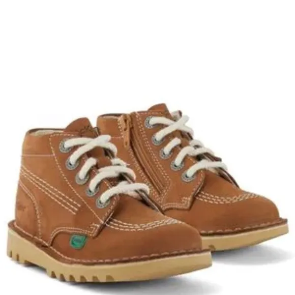 Unisex Kids Youth Kickers Kick Hi Leather Ankle Boot Shoes