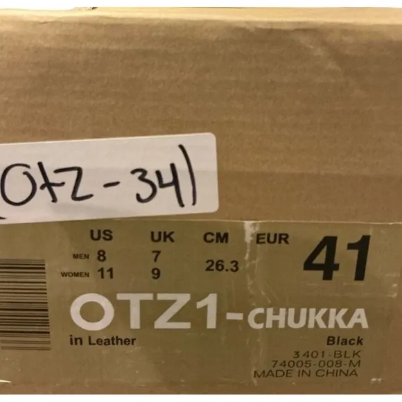 Unisex OTZ1 Chukka Relax Leather Mid Shoes Black EU 41US Size 8 men