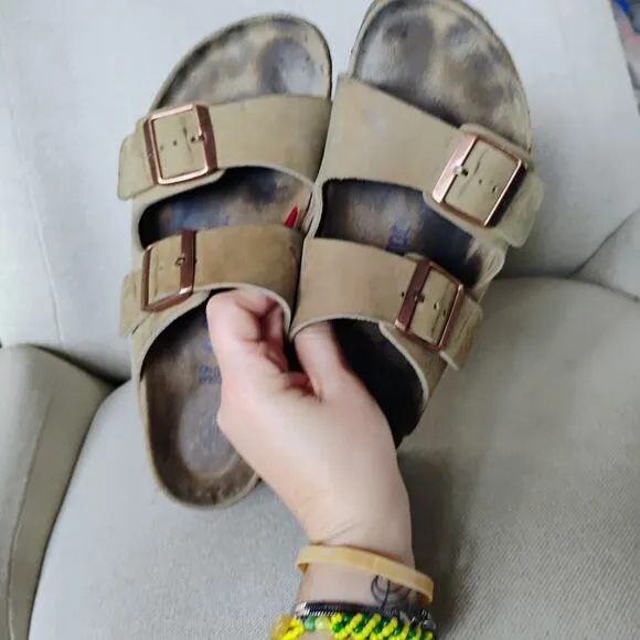 Unisex Shoes Birkenstock ARIZONA Soft Footbed Slide Sandals 0951301 TAUPE SUEDE