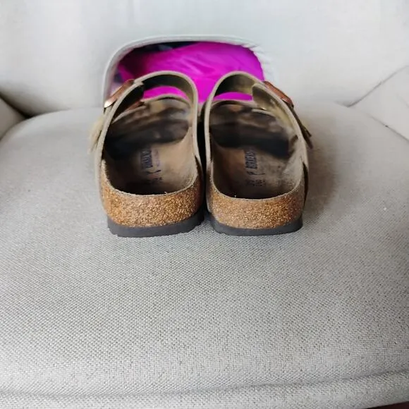 Unisex Shoes Birkenstock ARIZONA Soft Footbed Slide Sandals 0951301 TAUPE SUEDE