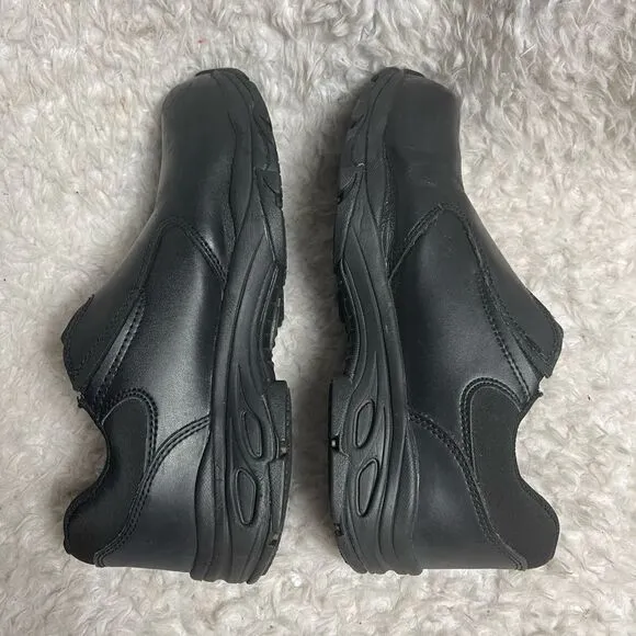 Unisex Thorogood ASR Black Leather slip on shoes Rubber soles Men SZ9M W SZ11M