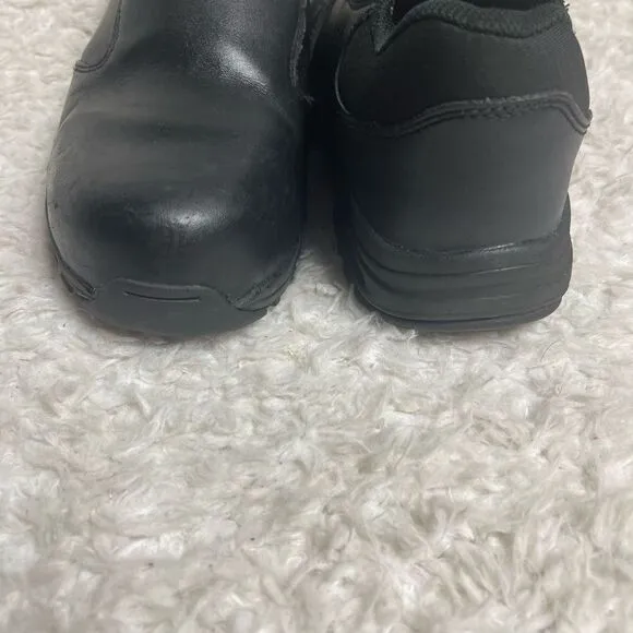 Unisex Thorogood ASR Black Leather slip on shoes Rubber soles Men SZ9M W SZ11M