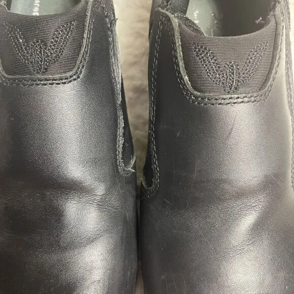 Unisex Thorogood ASR Black Leather slip on shoes Rubber soles Men SZ9M W SZ11M