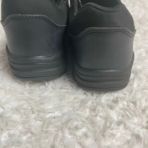Unisex Thorogood ASR Black Leather slip on shoes Rubber soles Men SZ9M W SZ11M